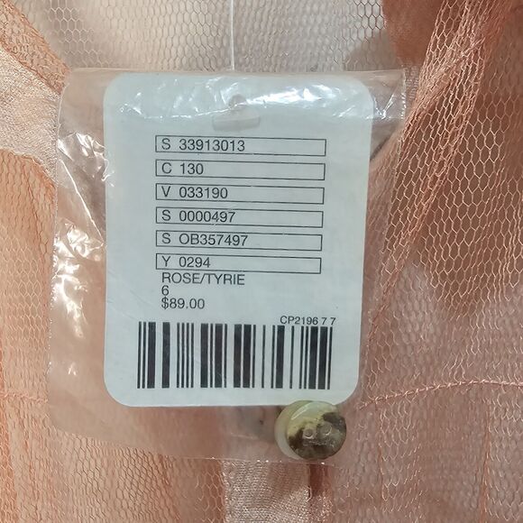 Urban Outfitters Cooperative Pink Mesh Collared Dress NWT Twee Fairy Coquette - Picture 5 of 7